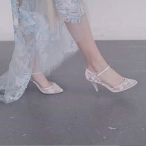 Bella Belle VIOLA Ivory And Blue Wedding Shoes 8.5